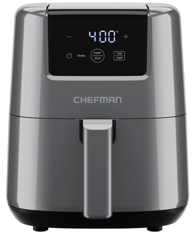 CHEFMAN 2 Qt Mini Air Fryer – Digital Space-Saving Compact Air Fryer with Nonstick and Dishwasher Safe Basket Quick & Easy Meals in Minutes Features Digital Timer and Shake Reminder – Grey